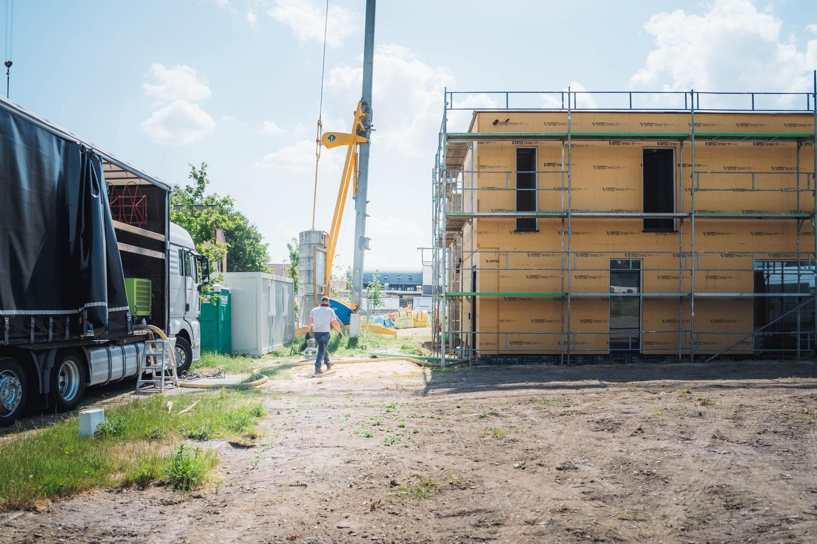 Houtskeletbouw op de werf