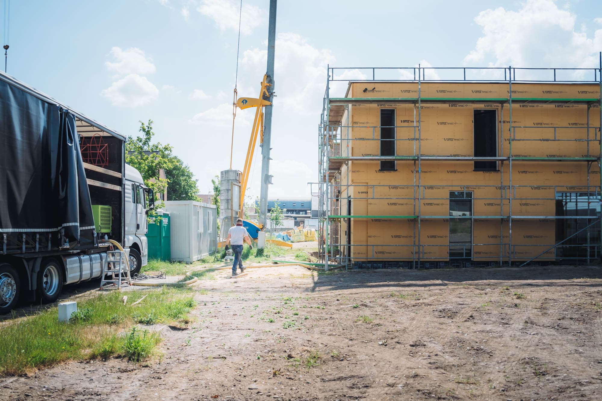 Houtskeletbouw op de werf